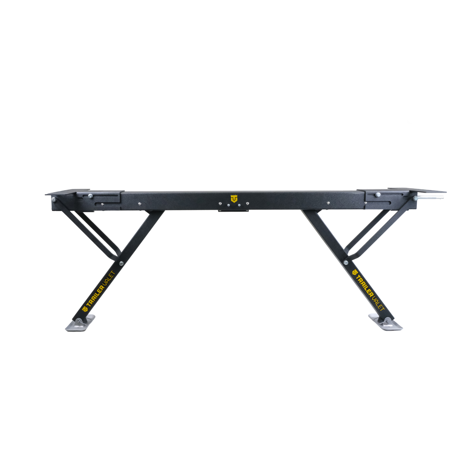 Trailer Valet Drill-Powered Stabilizer Jack - 6.3in. to 26.6in. Height Range, Universal Mounting Brackets, Wrinkle Black Powder Coating, Model# STJS0010